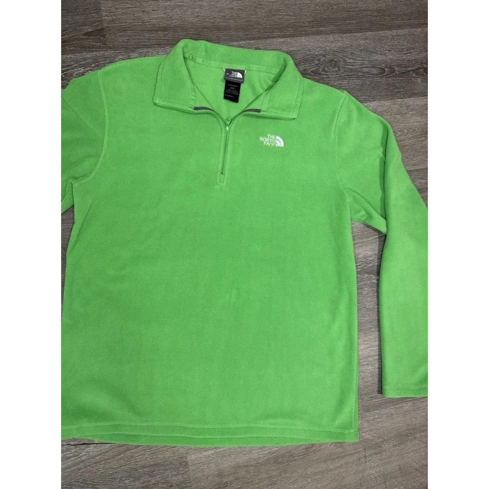 The North Face Sweater Mens M Green Fleece Quarter Zip‎ Sweatshirt Long Sleeve